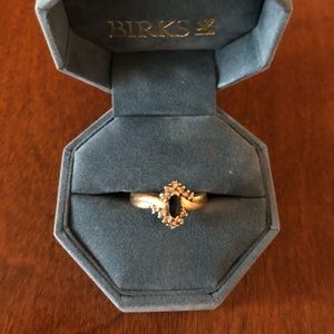 Birks sapphire and diamond 14k gold